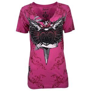 Archaic By Affliction Women's T-shirt Torn Heart